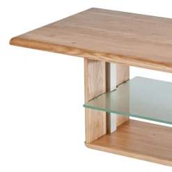 Wohnen Höhenverstellbarer Couchtisch Callas aus Wildeiche Massivholz 110 cm