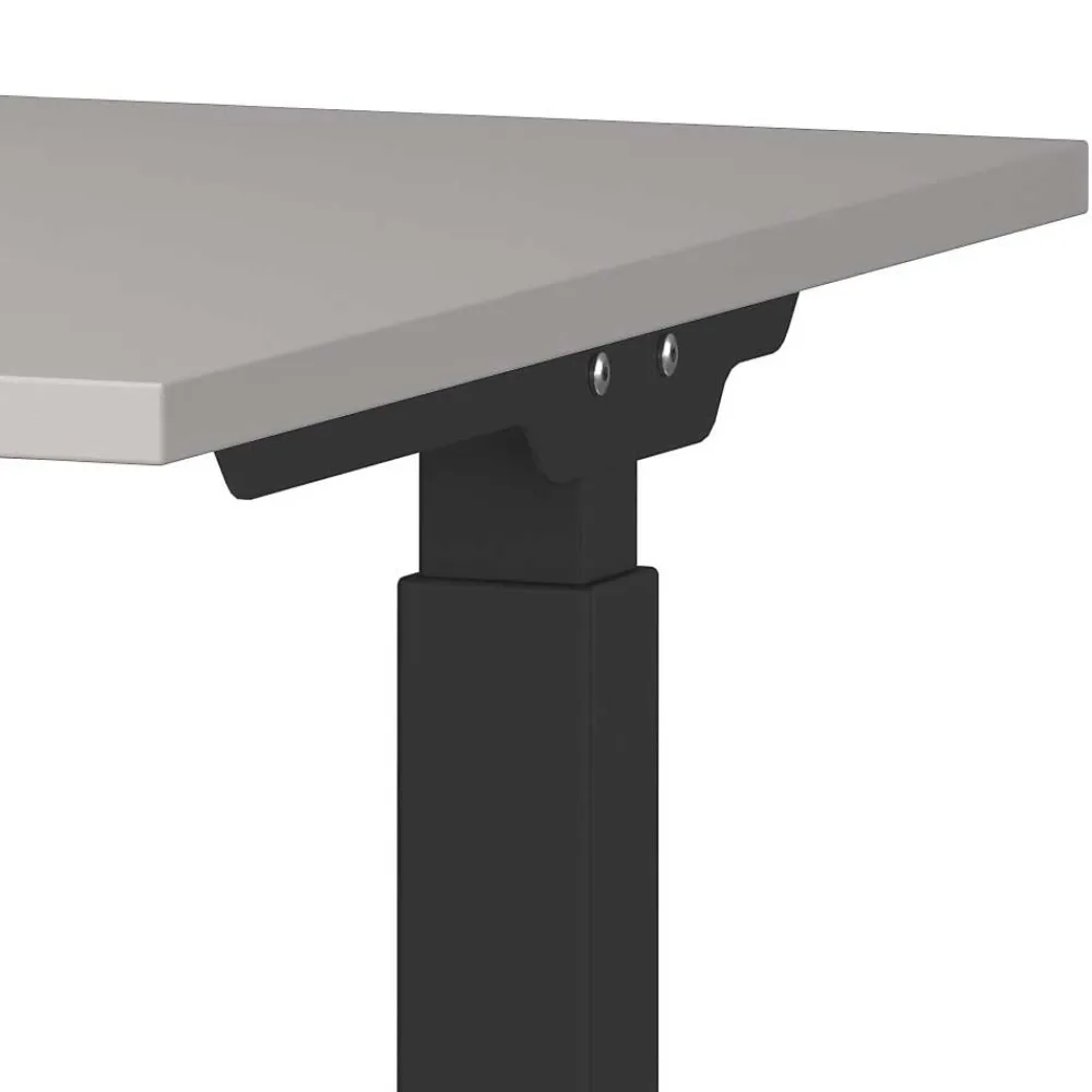 Wohnen Schwarze Möbel|Tische*Höhenverstellbarer Officetisch in Hellgrau - Great