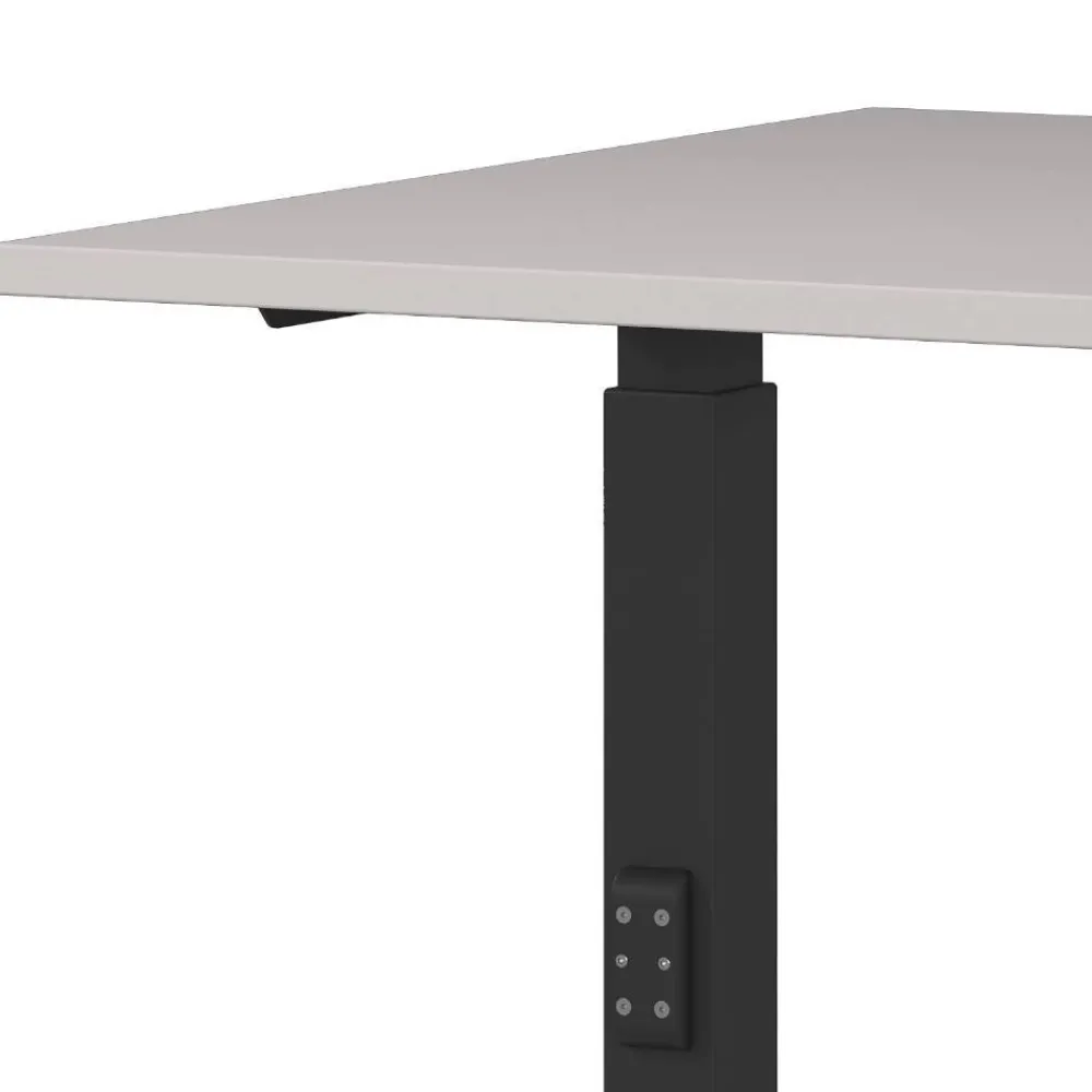 Wohnen Höhenverstellbarer Office-Tisch in Hellgrau - Clemeta