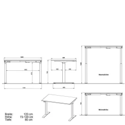 Wohnen Tische|Bürotische*Höhenverstellbarer Schreibtisch in Dunkelgrau - Vlatin
