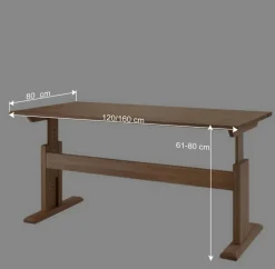 Wohnen Naturholzmöbel|Tische*Höhenverstellbarer Schreibtisch aus Wildeiche - Rosenna