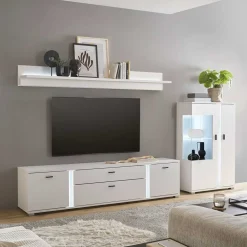 Wohnen Wohnwände|Wohnwand*Highboard & TV Board & Wandboard mit LED - Tirol (dreiteilig)