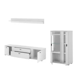 Wohnen Wohnwände|Wohnwand*Highboard & TV Board & Wandboard mit LED - Tirol (dreiteilig)