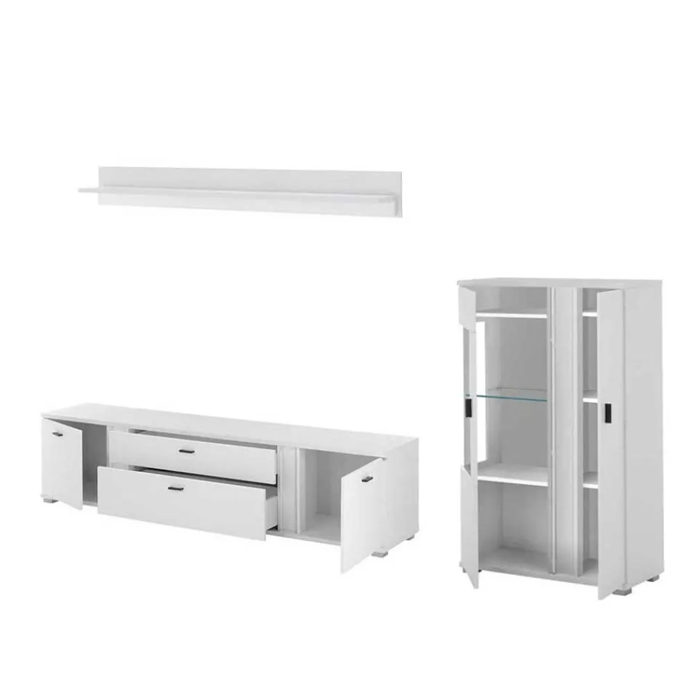 Wohnen Wohnwände|Wohnwand*Highboard & TV Board & Wandboard mit LED - Tirol (dreiteilig)