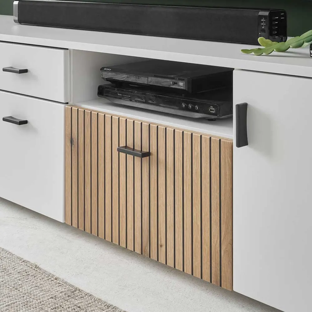 Wohnen Highboard & TV Lowboard & Wandboard Set - Nenaloro (dreiteilig)