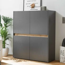 Wohnen Küchenschränke|Highboards*Highboard in Anthrazit & Wildeiche Dekor - Ahilav
