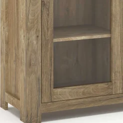 Wohnen Esszimmer-Vitrinen|Esszimmerschränke*Highboard in Eiche Dunkel mit Glaseinsatz - Hilary