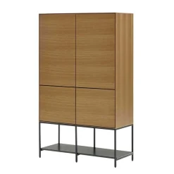 Wohnen Vitrinen|Wohnzimmer-Vitrinen*Highboard in Eichefarben und Anthrazit - Utperio