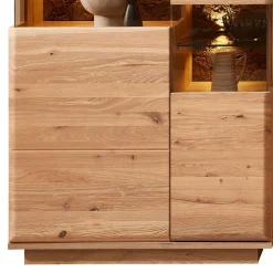 Wohnen Vitrinen|Wohnzimmer-Vitrinen*Highboard in Esche und Wildeiche mit Glas - Cassna