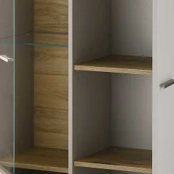 Wohnen Sideboards & Kommoden|Sideboards & Kommoden*Highboard in Hellgrau & Zinneiche NB - Lioscas