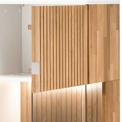 Wohnen Sideboards & Kommoden|Designermöbel*Highboard in Weiß und Eiche Bianco - Miloris