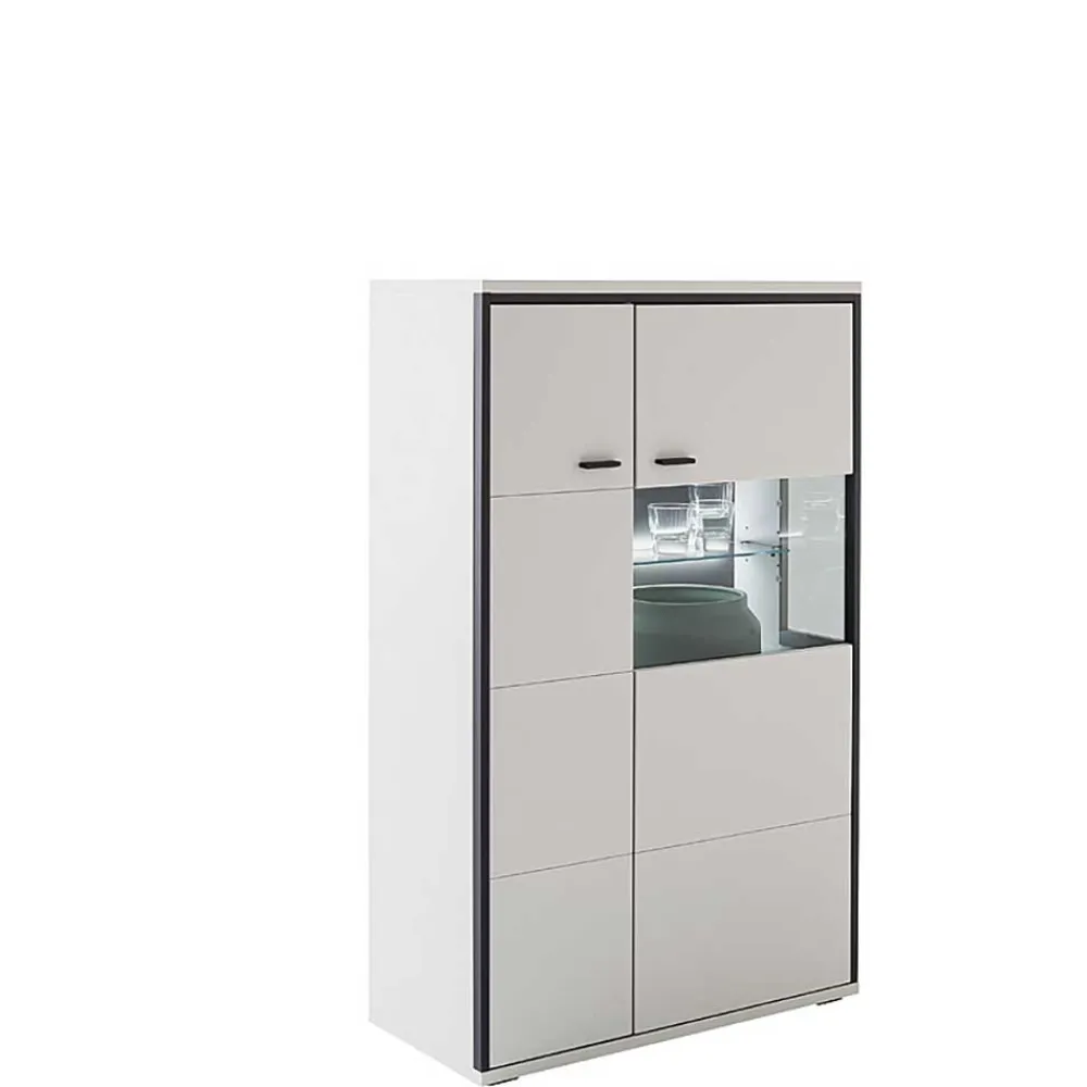 Wohnen Highboard in Weiß und Schwarzgrau - Loazin