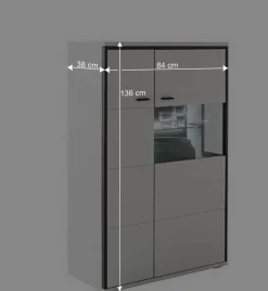 Wohnen Highboard in Weiß und Schwarzgrau - Loazin