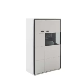 Wohnen Highboard in Weiß und Schwarzgrau - Loazin