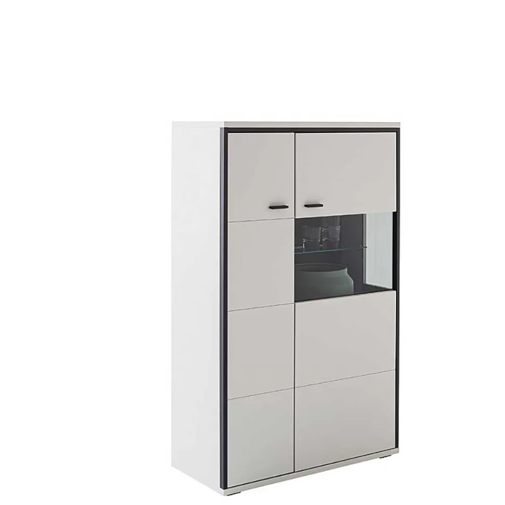 Wohnen Highboard in Weiß und Schwarzgrau - Loazin