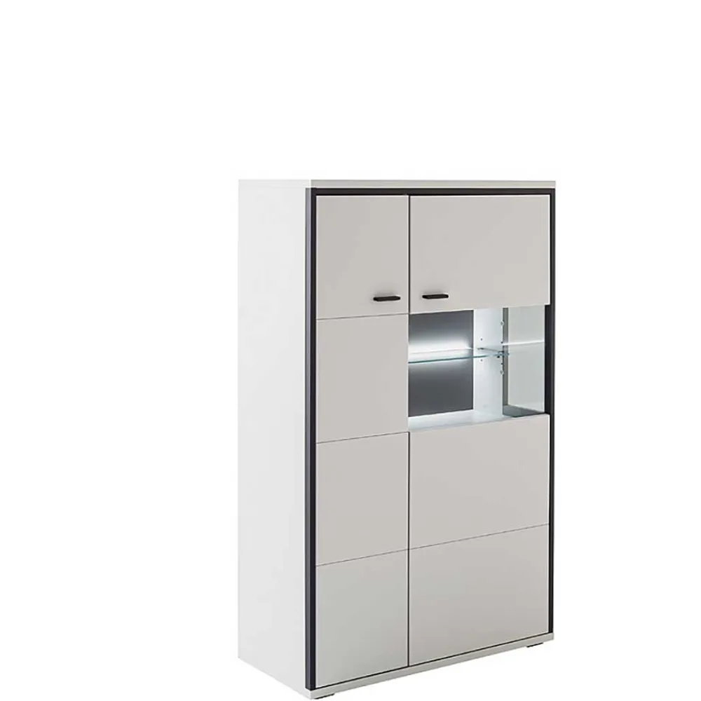 Wohnen Highboard in Weiß und Schwarzgrau - Loazin