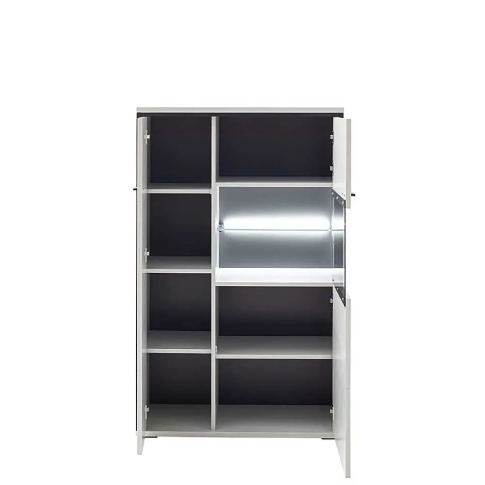 Wohnen Highboard in Weiß und Schwarzgrau - Loazin