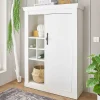 Wohnen Sideboards & Kommoden|Skandinavische Möbel*Highboard in weißer Holzoptik Pinie - Liancos