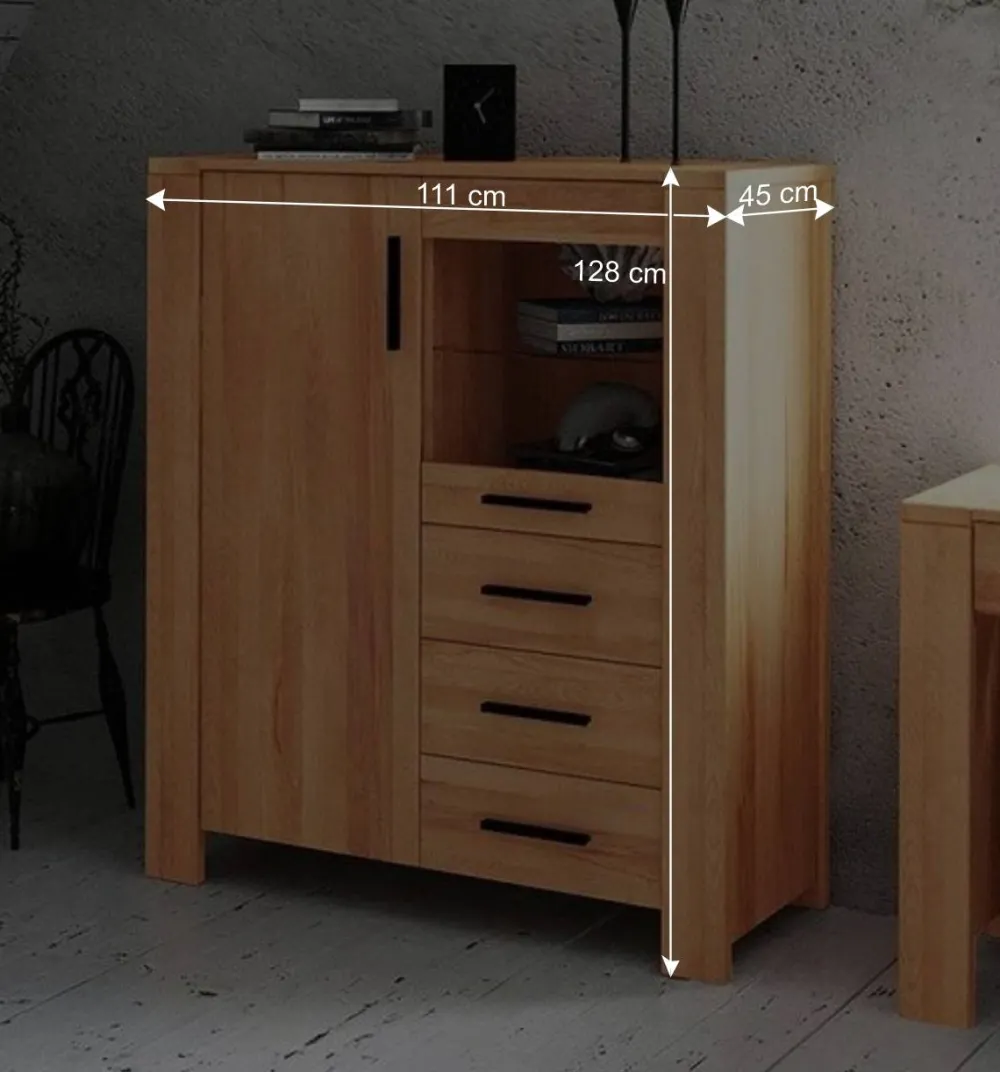 Wohnen Esszimmerschränke|Highboards*Highboard Kommode Mosniak aus Kernbuche Massivholz
