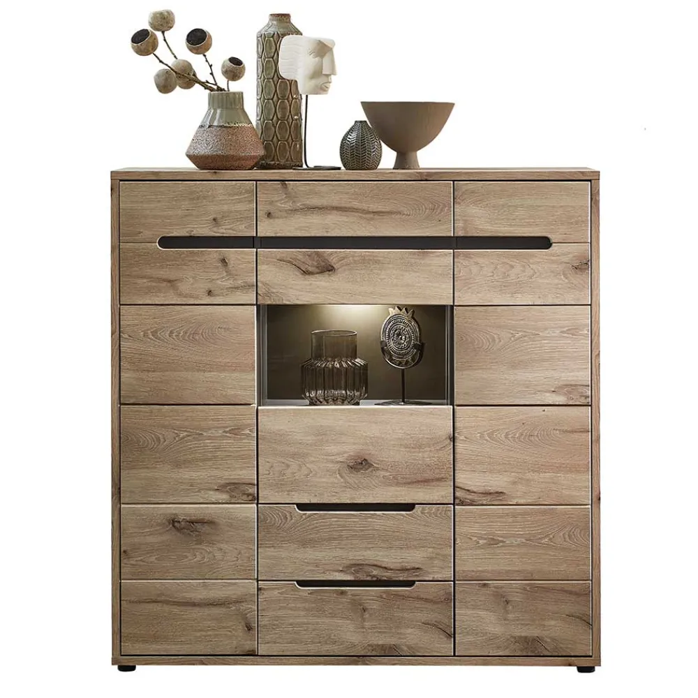 Wohnen Highboard mit 3 Türen & 2 Schubladen - Zelio