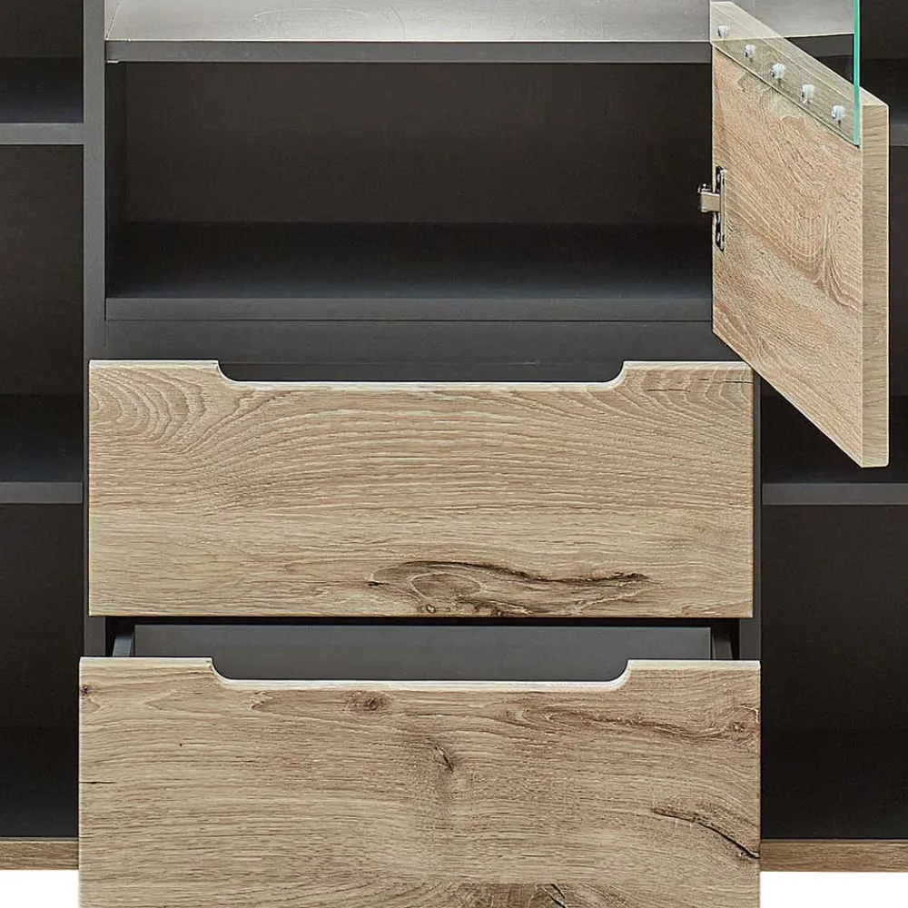 Wohnen Highboard mit 3 Türen & 2 Schubladen - Zelio