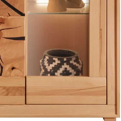 Wohnen Highboard mit Glaseinsatz aus geölter Kernbuche - Sarosca