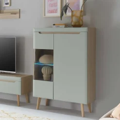 Wohnen Highboard mit Glaseinsatz - Armina