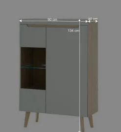 Wohnen Highboard mit Glaseinsatz - Armina