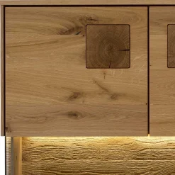 Wohnen Sideboards & Kommoden|Sideboards & Kommoden*Highboard mit Glaseinsatz aus Wildeiche massiv - Millena