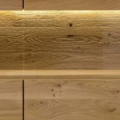 Wohnen Sideboards & Kommoden|Sideboards & Kommoden*Highboard mit Glaseinsatz aus Wildeiche massiv - Millena