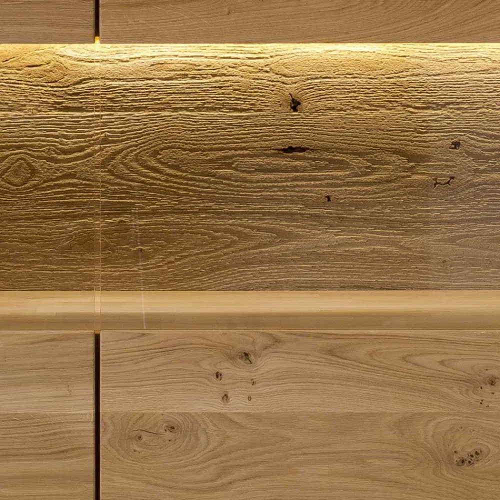 Wohnen Sideboards & Kommoden|Sideboards & Kommoden*Highboard mit Glaseinsatz aus Wildeiche massiv - Millena