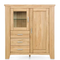 Wohnen Highboard mit Glastür & Tür & drei Schubladen - Miarizia