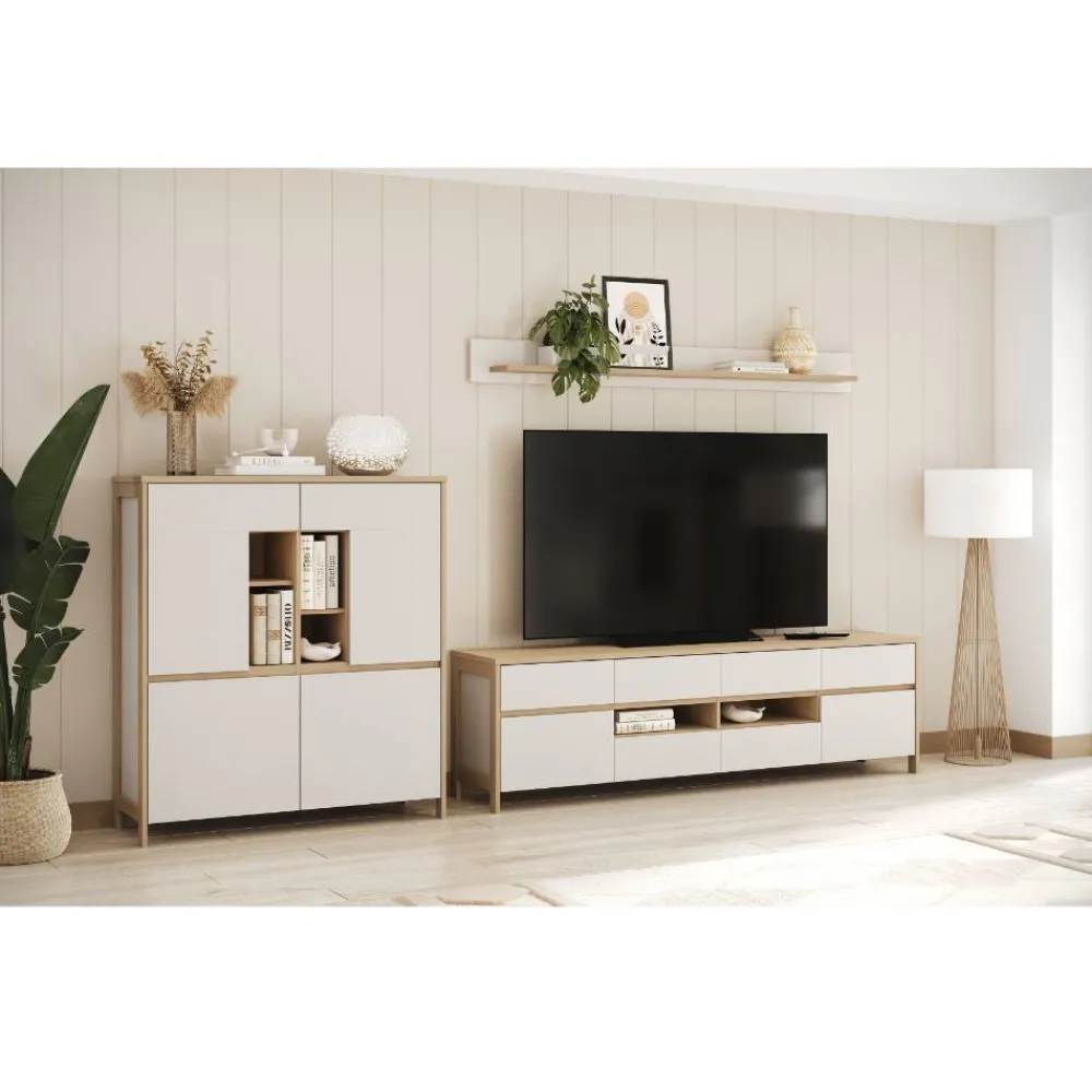 Wohnen Wohnwände|Wohnwand*Highboard und TV-Board und Wandboard Set - Ovidio (dreiteilig)