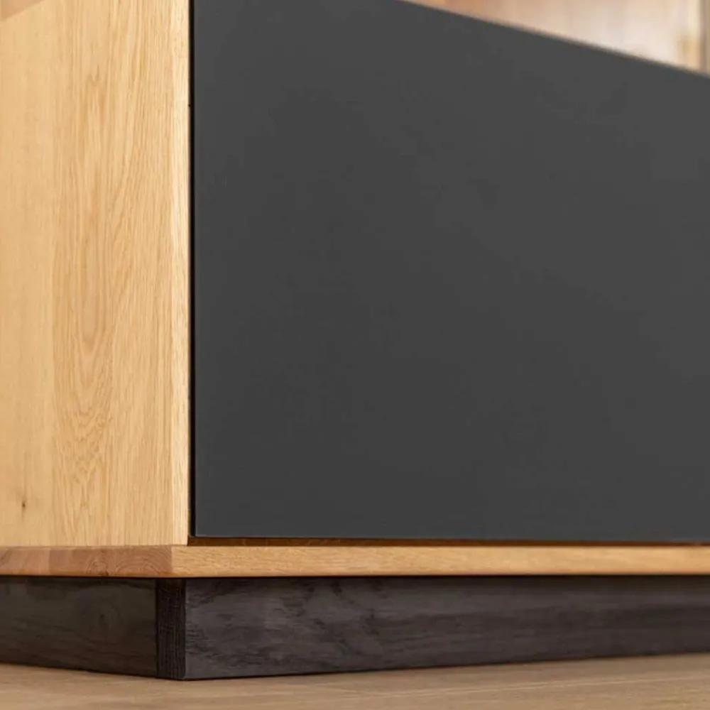 Wohnen Highboard Vitrine aus Eiche und Glas - Masicuri