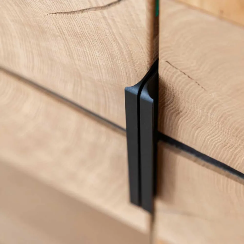 Wohnen Highboard Vitrine aus Eiche und Glas - Masicuri