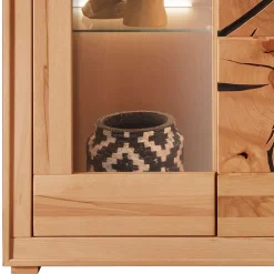 Wohnen Highboard Vitrine aus Kernbuche Massivholz - Sarosca