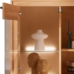 Wohnen Highboard Vitrine aus Kernbuche Massivholz - Sarosca