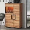 Wohnen Esszimmer-Vitrinen*Highboard Vitrine aus Wildeiche Massivholz - Shipper