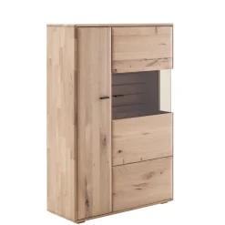 Wohnen Esszimmerschränke|Highboards*Highboard Vitrine in Asteiche Hell - Azzurian