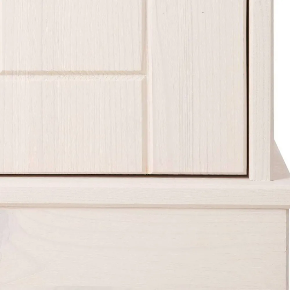 Wohnen Landhausmöbel|Vitrinen*Highboard Vitrine in Weiß und Kiefer Honig - Zentra