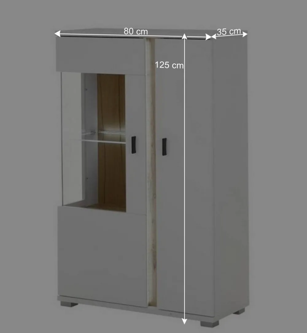 Wohnen Vitrinen|Wohnzimmer-Vitrinen*Highboard Vitrine mit LED Beleuchtung - Racelyn