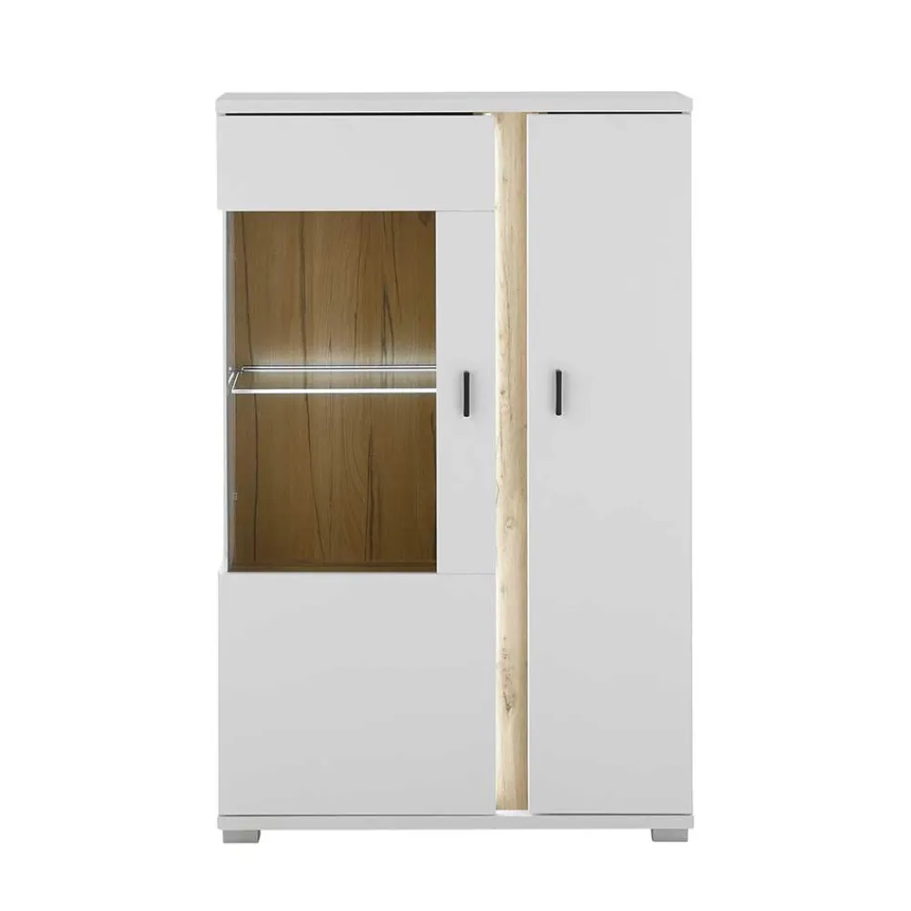 Wohnen Vitrinen|Wohnzimmer-Vitrinen*Highboard Vitrine mit LED Beleuchtung - Racelyn