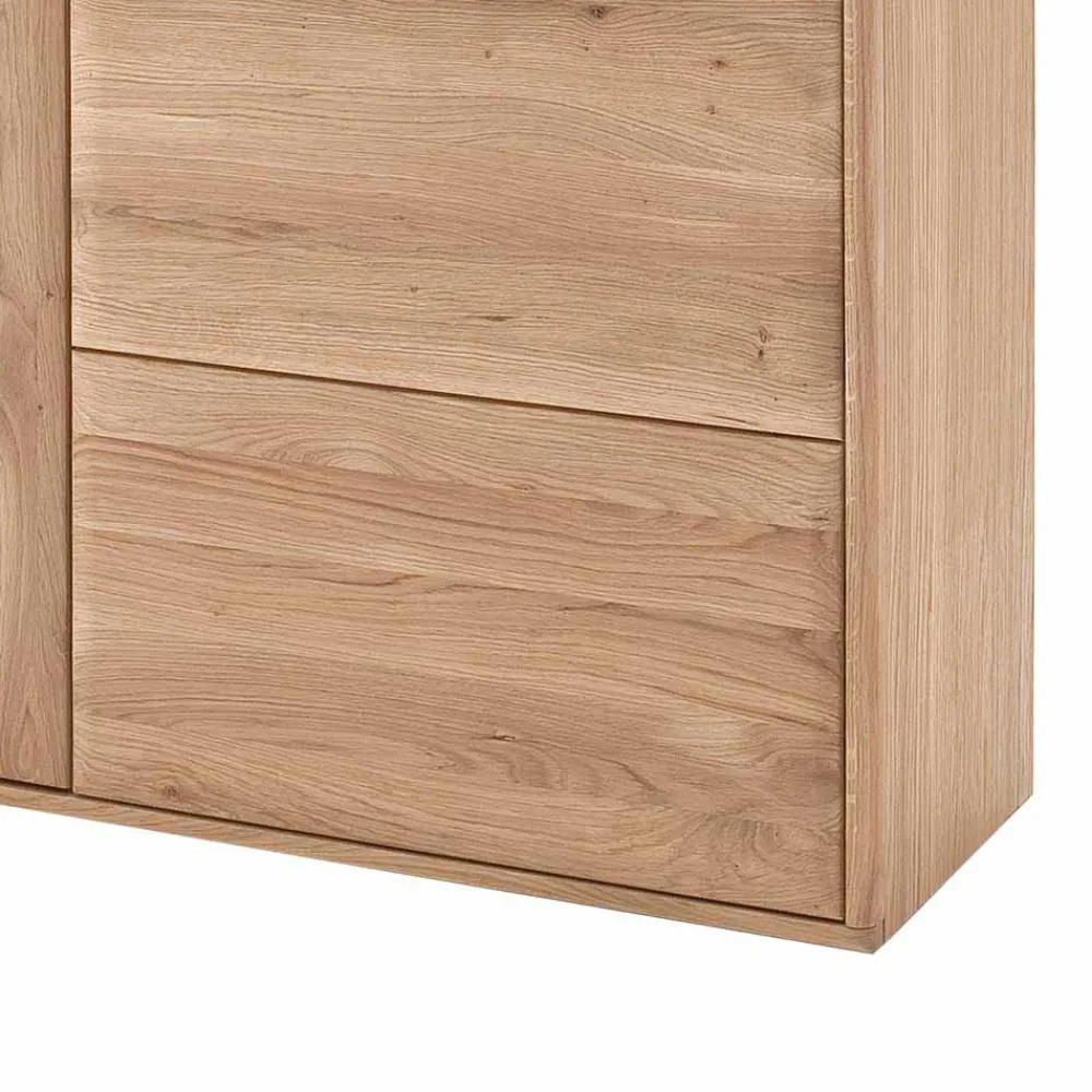 Wohnen Highboard Vitrine Vernella aus Eiche hell geölt