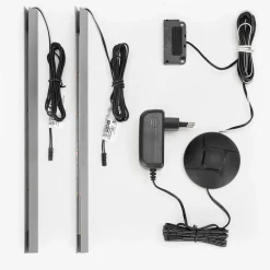 Wohnen Wohnzimmer Komplett*Highboard Vitrinen Set in Hellgrau - Lioscas (zweiteilig)