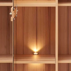 Wohnen Highboard Vitrinenschrank aus Kernbuche massiv - Amyonta