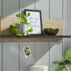 Wohnen Hängeboard in Holz verwittert & Anthrazit - Garisa