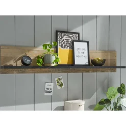 Wohnen Hängeboard in Holz verwittert & Anthrazit - Garisa