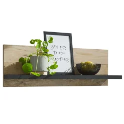 Wohnen Hängeboard in Holz verwittert & Anthrazit - Garisa