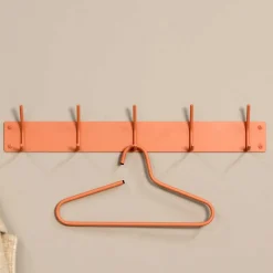 Wohnen Hängegarderobe mit fünf Haken aus Stahl - Lieke