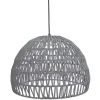 Wohnen Hängeleuchte aus grauem Kordelgeflecht - Elfrid